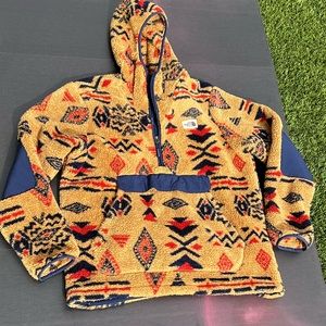 The north face fuzzy pull over sweater